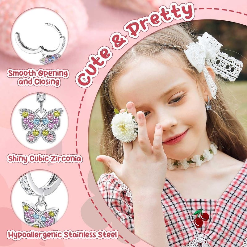 Jstyle Hypoallergenic Earrings for Girls Women Surgical Stainless Steel Hoop Earrings for Sensitive Ears Screw Back Stud Earrings Set Cute Girls Toddler Earrings Kids Earrings Jewelry for Teen Girls - Image 3